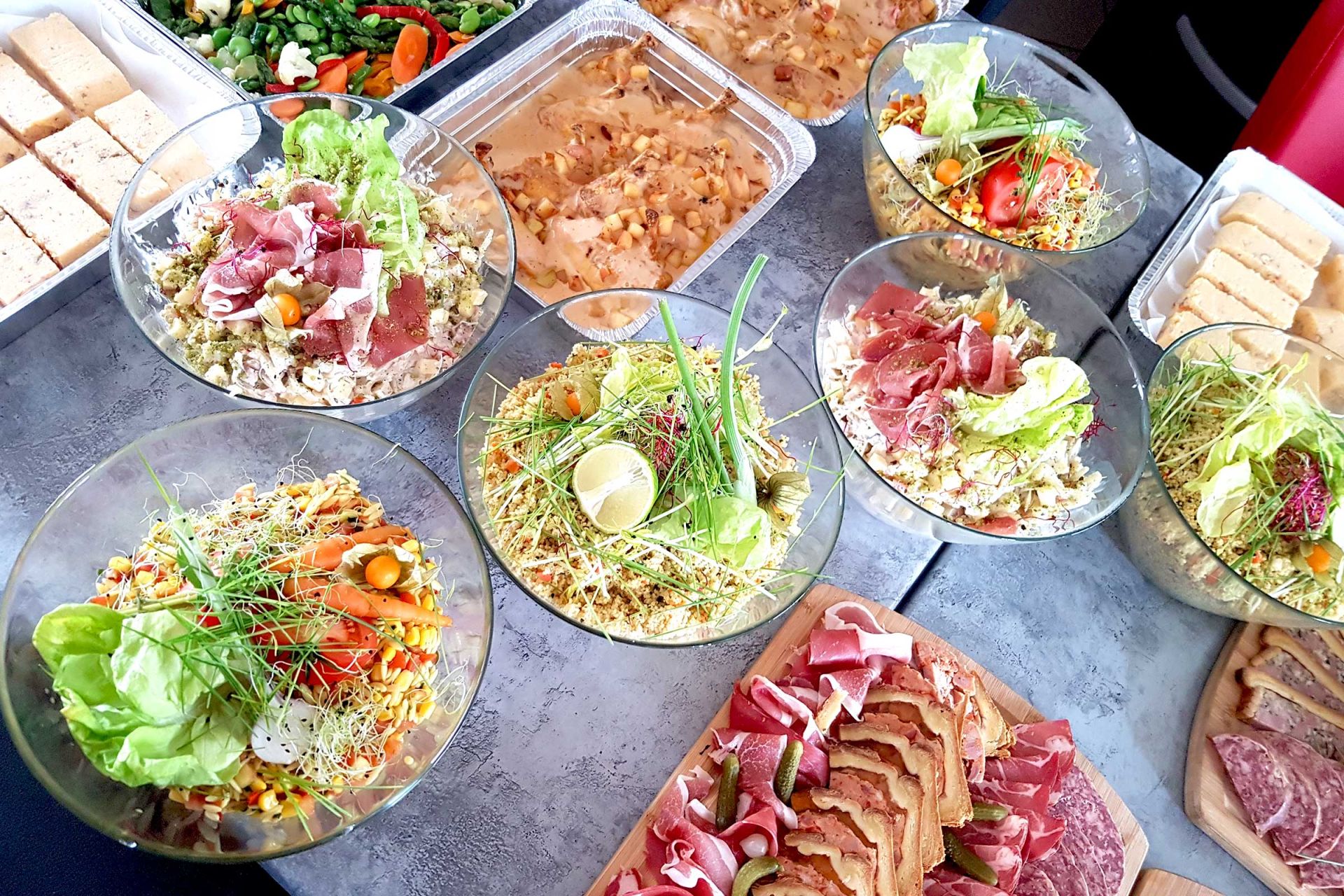 LEs entrées crudités et charcuterie du Ginkgo