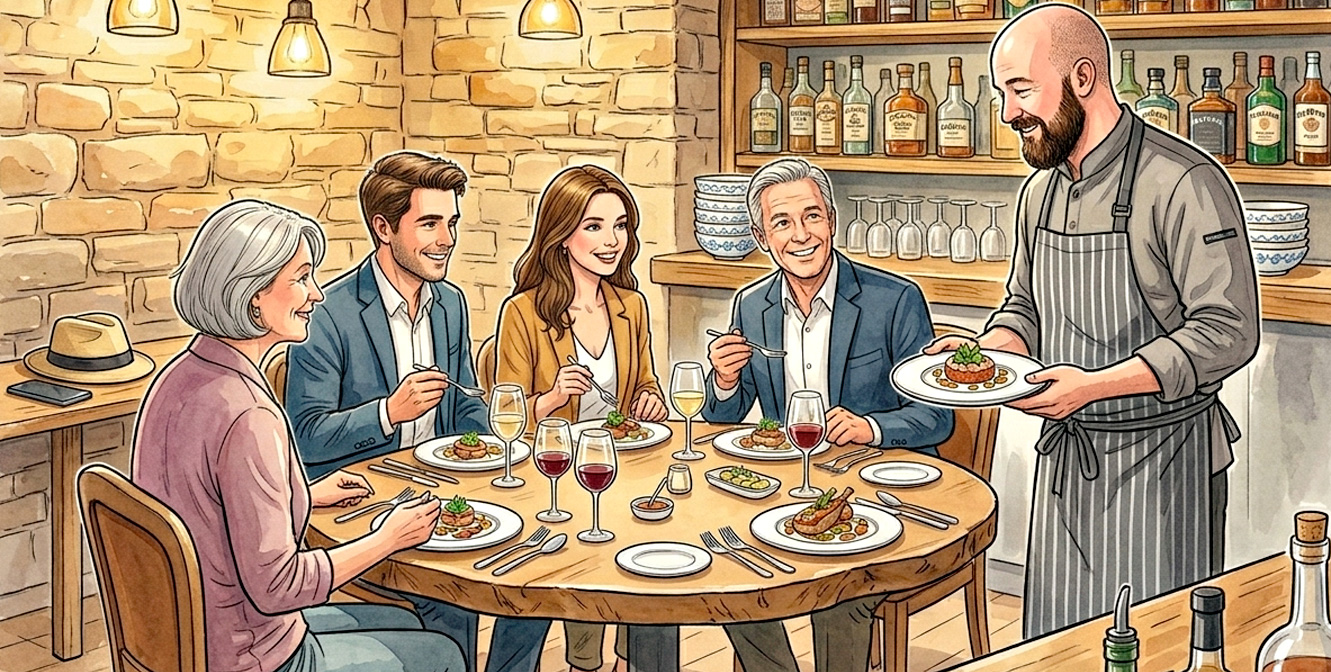 Mariage étape 4 : dégustation d'une sélection de plats proposés par le chef Maxime