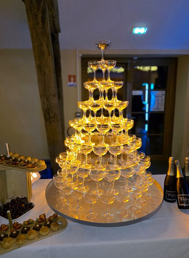 Fontaine de champagne pour un mariage