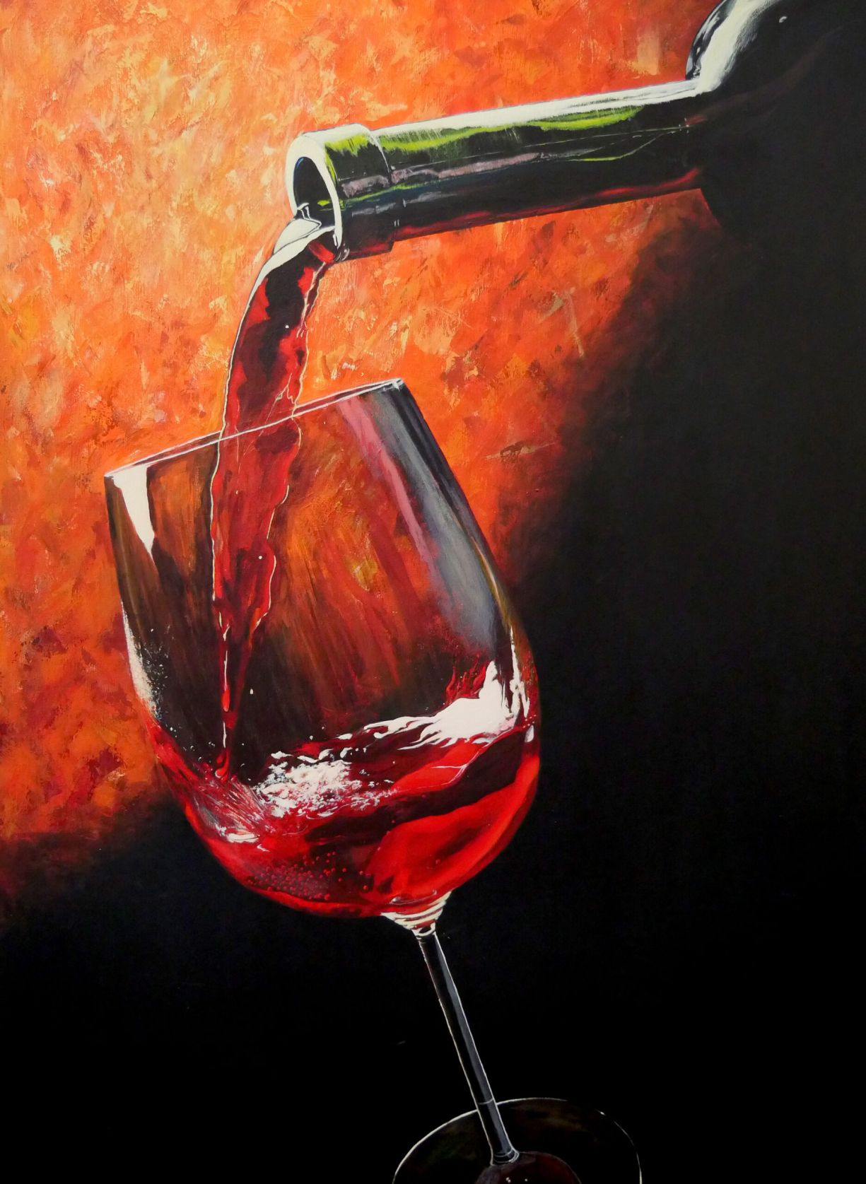 Tableau du "Vin versé" au restaurant le Ginkgo