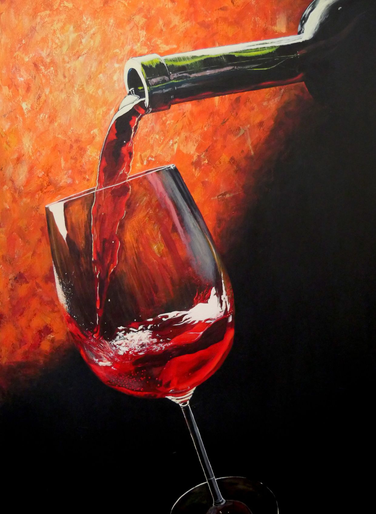 Tableau du "Vin versé" au restaurant le Ginkgo